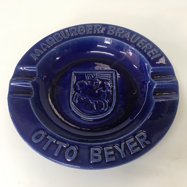 ASHTRAY, Ceramic - Blue Glazed Otto Beyer